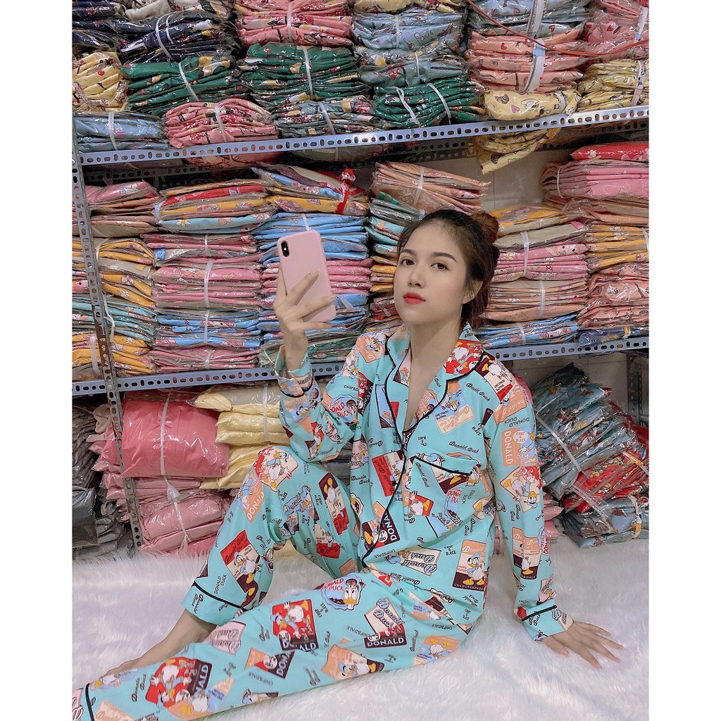 [Mã SKAMLTSM9 giảm 10% đơn 99K] PIJAMA LỤA VIỀN VỊT DONAN ( TAY DÀI QUẦN DÀI )