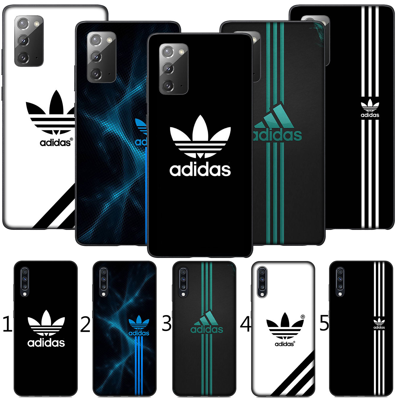 Ốp điện thoại silicon mềm in logo Adidas B6 cho Samsung Galaxy A9 A8 A7 A6 Plus J8 2018 + A21S A70 M20 A6 + A8 + 6Plus