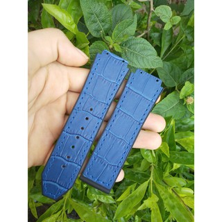 Dây Da Cá Sấu Xanh Dương Cho Đồng Hồ Hublot ( Tặng Kèm Tua Vít Mở Ốc)