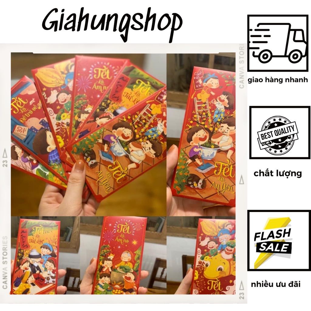 (Sỉ , Lẻ ) Set 6 bao lì xì hottrend 2023