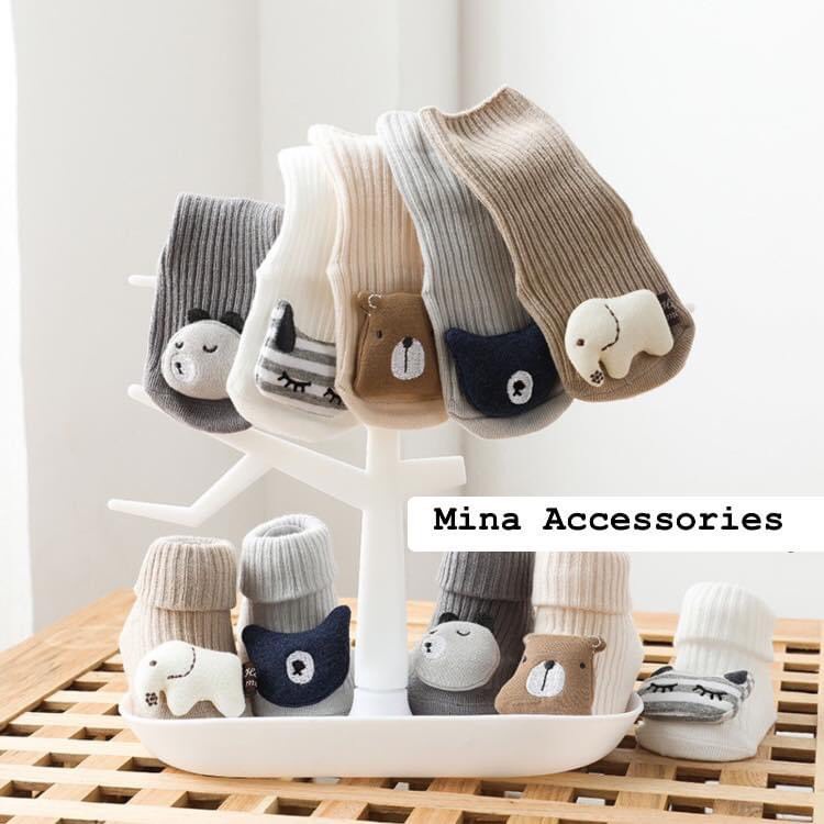 Tất vớ cao cổ cho bé sơ sinh nhà Mina, tất trẻ em hình thú cao cấp có chống trượt