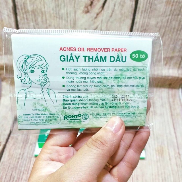 Combo 5 gói giấy thấm dầu Acnes 50 tờ - tương đương 250 tờ