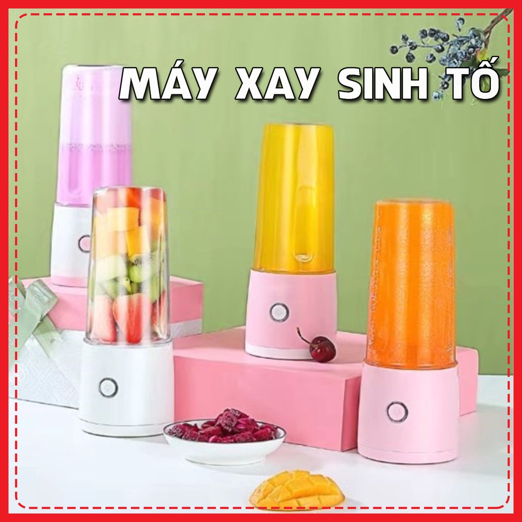 Máy Xay Sinh Tố Cầm Tay Mini 400ML, Sử Dụng PIN Sạc Cổng Usb Tiện Dụng