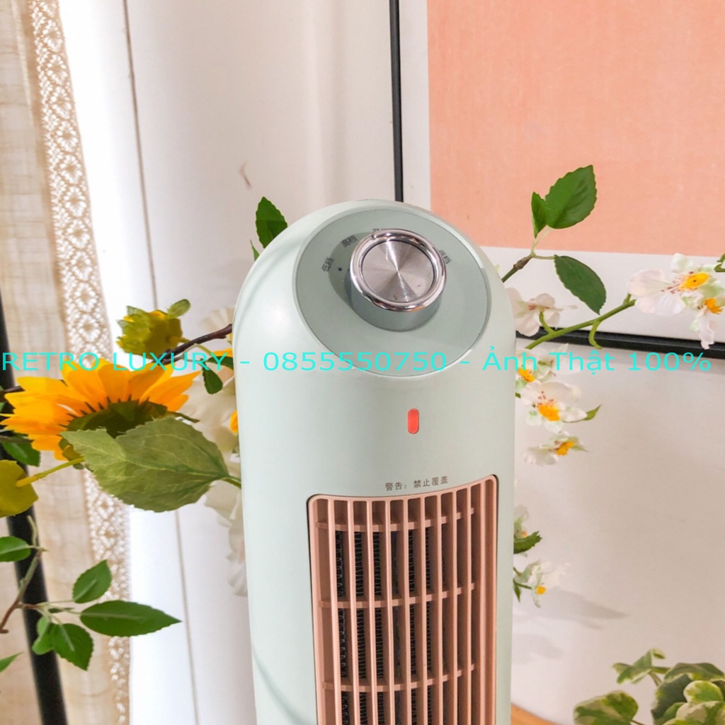 Quạt sưởi gốm - máy sưởi điện BEAR dáng đứng công suất 2000W màu xanh
