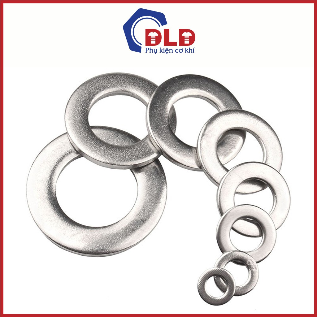 Combo 100 Long đen - phẳng inox, mạ kẽm, đen 8.8 đủ size M3-M10