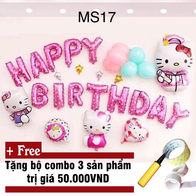 SET BÓNG SINH NHẬT HÌNH HELLO KITTY CHO BÉ