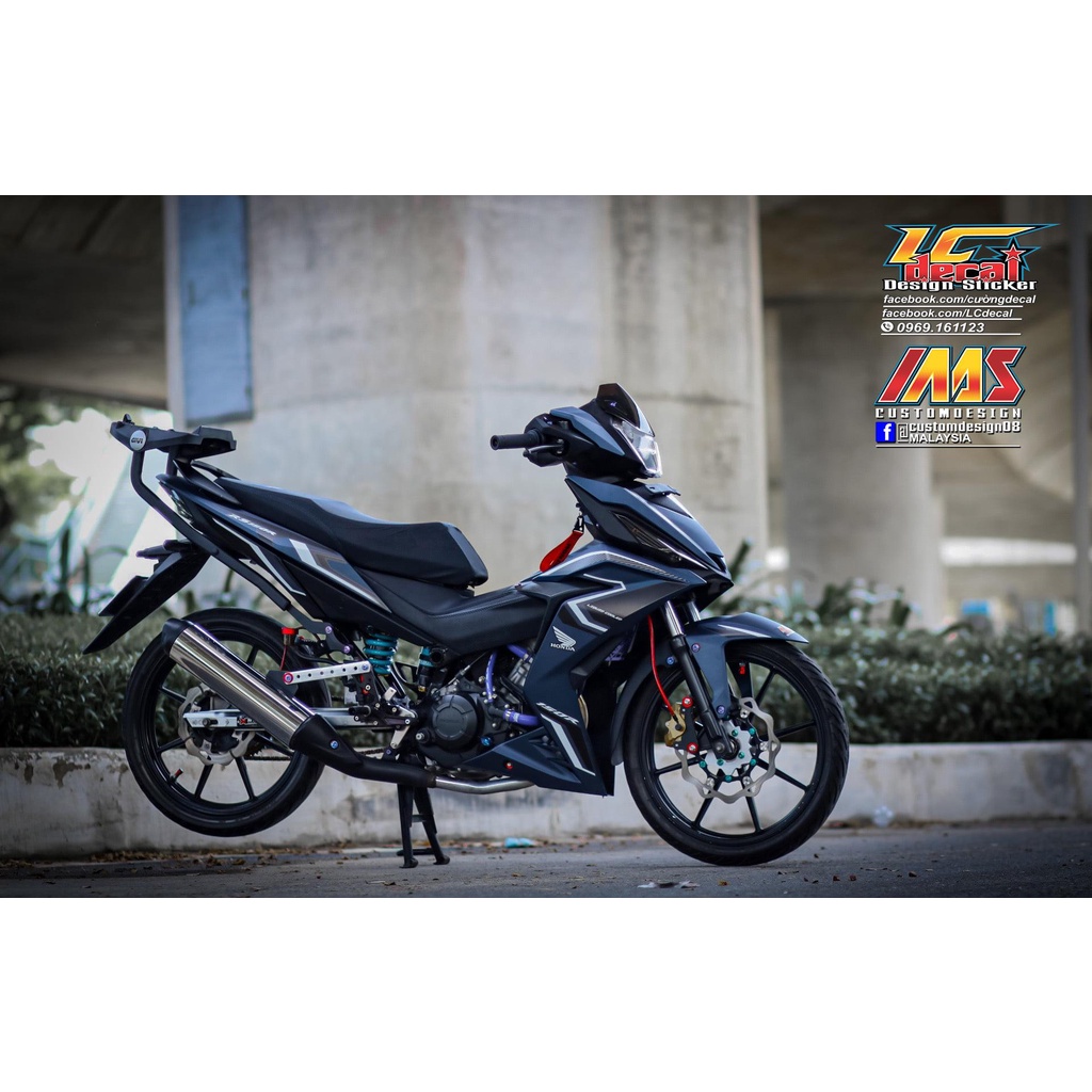 TEM RỜI RS150R cho winner V1 xanh nhám - tem in 3 lớp cao cấp