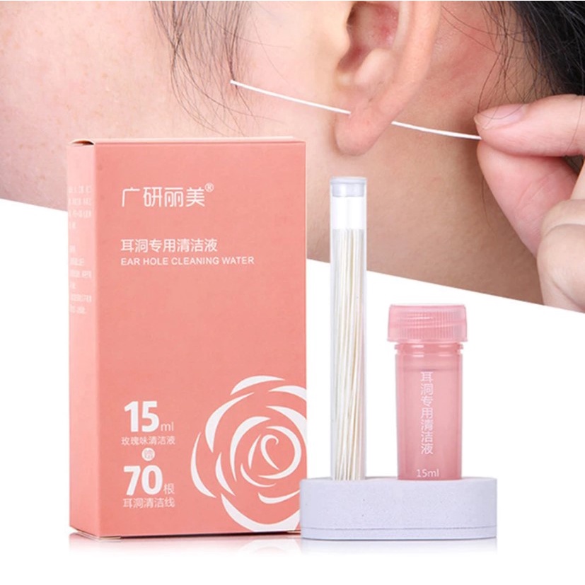 Dây Vệ Sinh Lỗ Xỏ Khuyên Tai, Dung Dịch Làm Sạch Lỗ Tai Chuyên Dụng Tiện Lợi