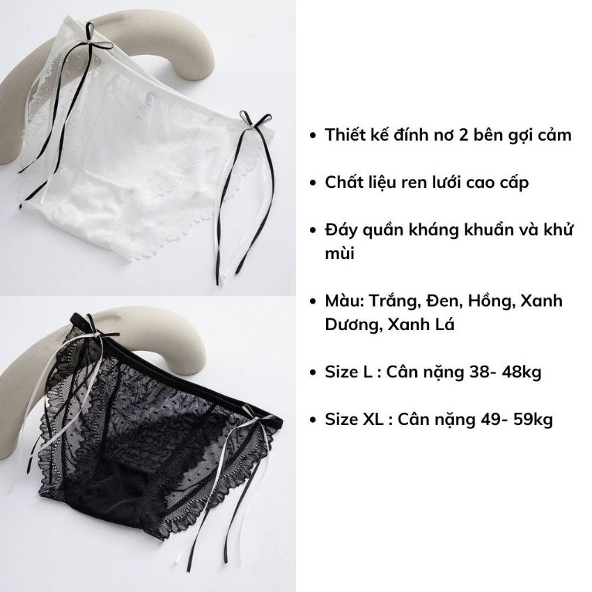Quần lót nữ ren sexy Cao Cấp, quần lót ren xuyên thấu gợi cảm - L547