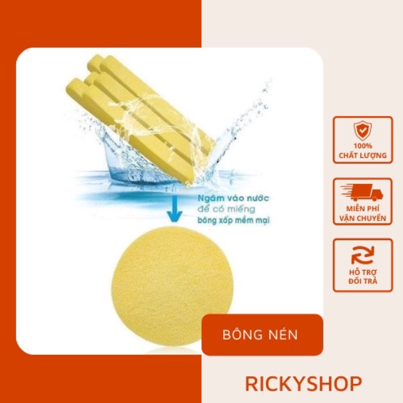 Bông Nén Rửa Mặt 12 miếng tiện dụng sạch sẽ dễ mang theo khi đi du lịch