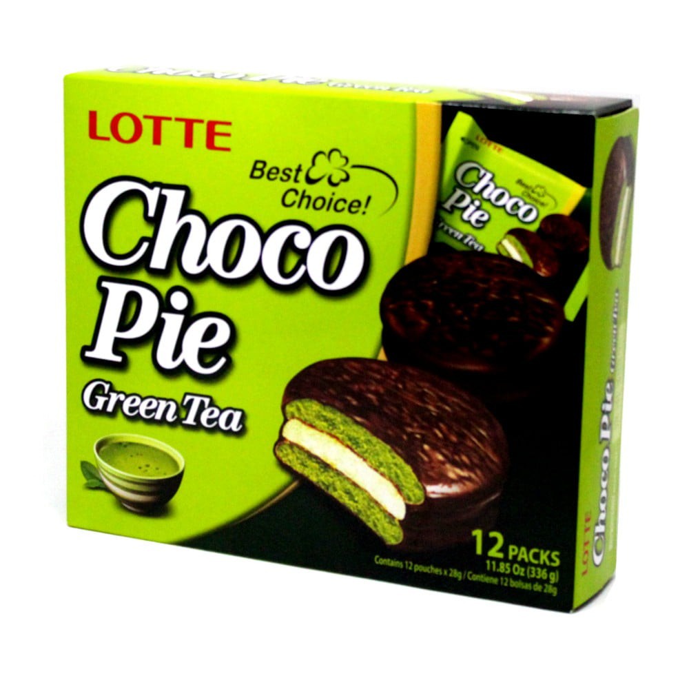 Bánh Lotte Happy Moments Choco Pie Vị Trà Xanh Green Tea (Hộp 336g)