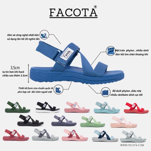 Giày Sandal Unisex thể thao Facota V3-SORENTO NN02 Bảo Hành 365 Ngày