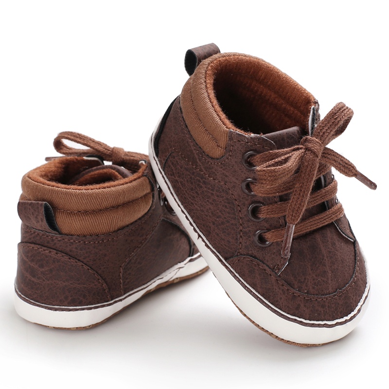 Giày Sneaker Đế Mềm Màu Nâu Cho Bé Trai Sơ Sinh