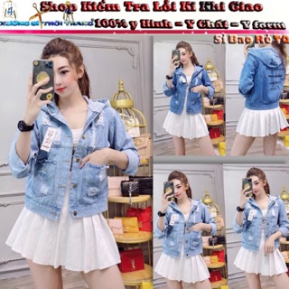 Áo Khoác Jeans Nữ Có Nón FORM DÀI Cao Cấp Siêu Thời Trang - -KÈM VIDEO-HÀNG CÓ SẴN