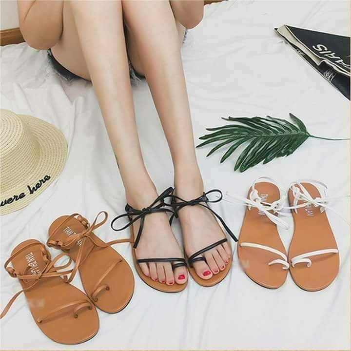 Sandal dây cột nơ