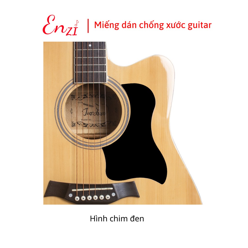 Miếng dán Hình chim Đen chống trầy xước cho đàn guitar acoustic, classic Enzi