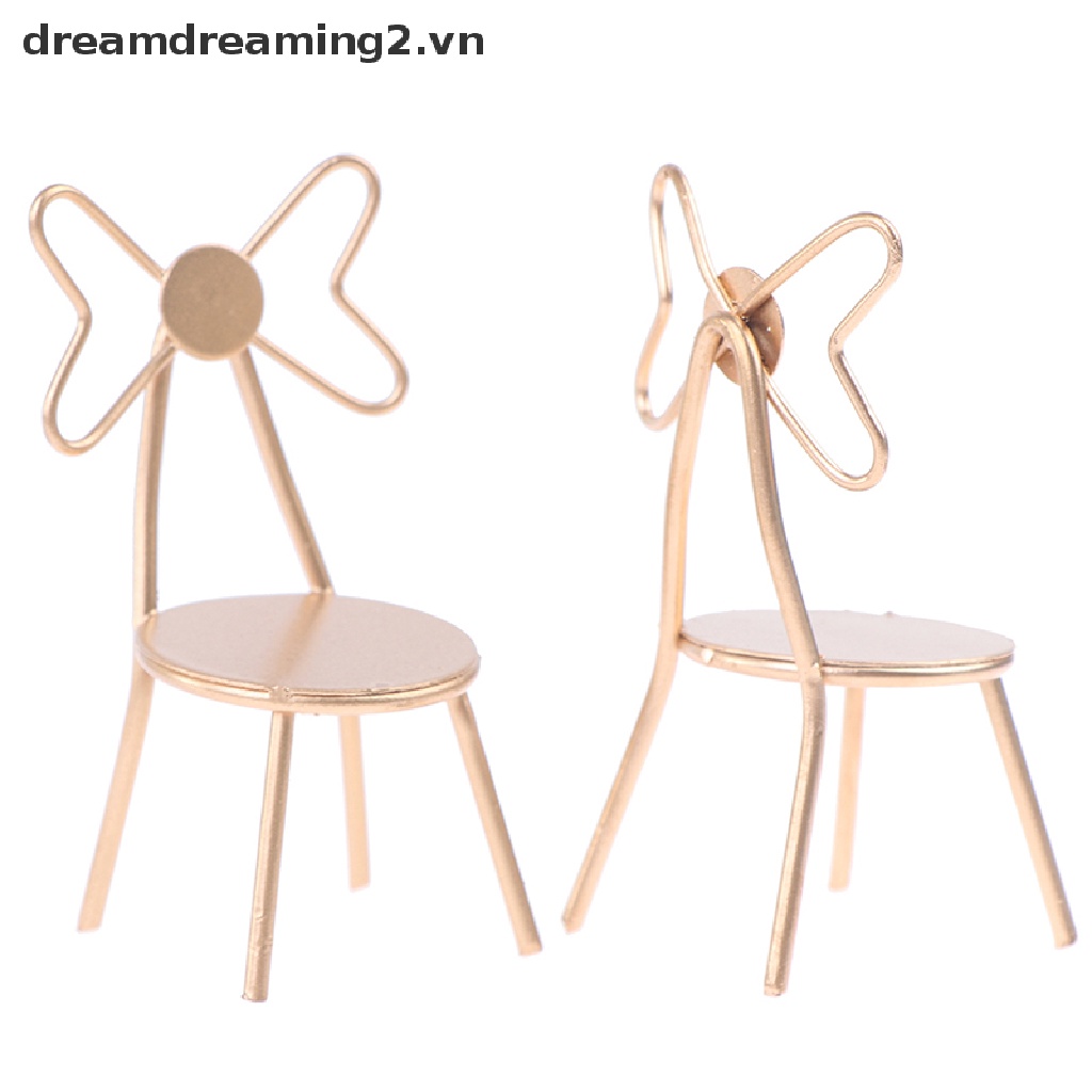Ghế Kim Loại Mini Tỉ Lệ 1: 12 Xinh Xắn Dành Cho Búp Bê
