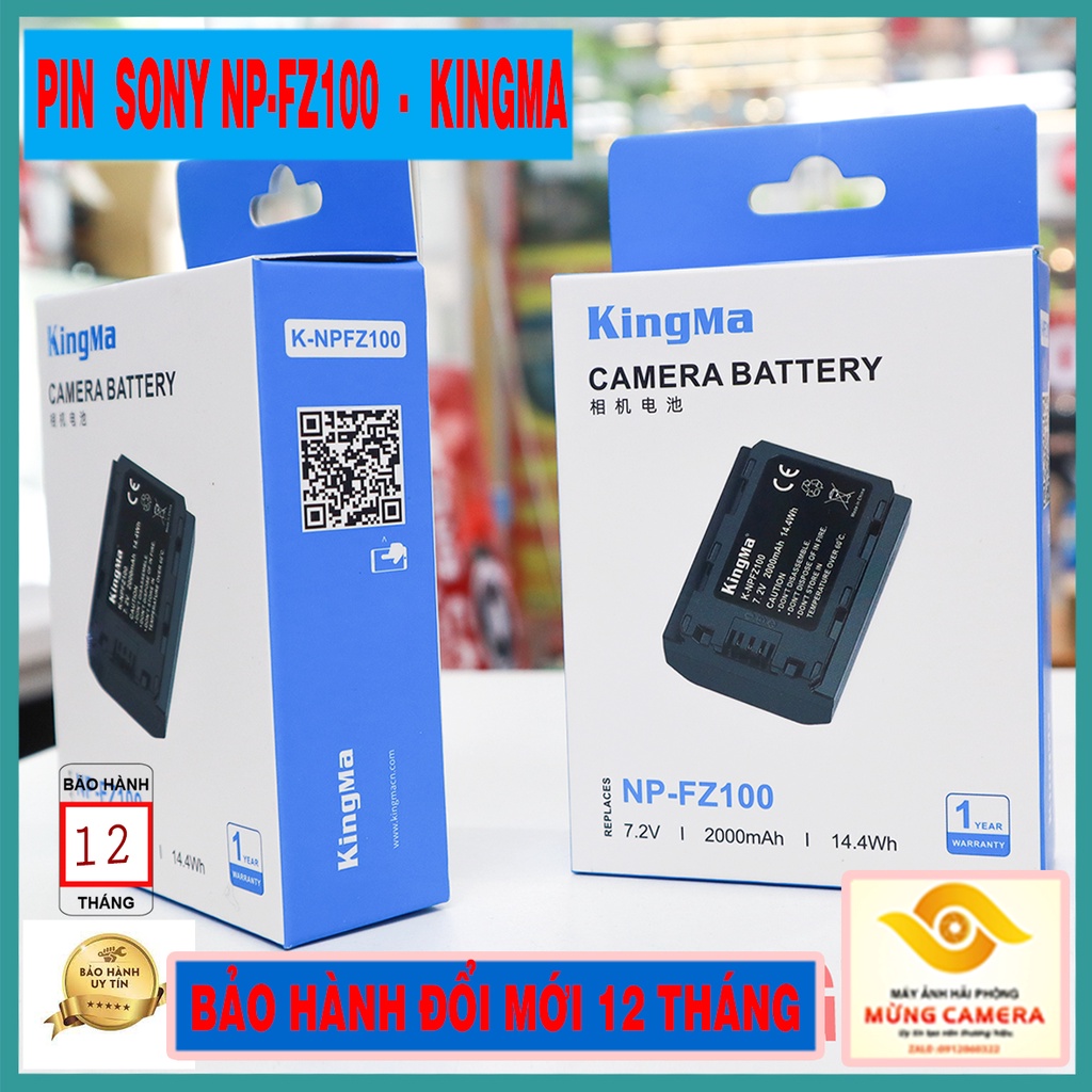 Bộ 2 pin sạc và đốc sạc đôi KingMA NP-FZ100 cho Sony A9 A7III A7RIII - Hàng chính hãng