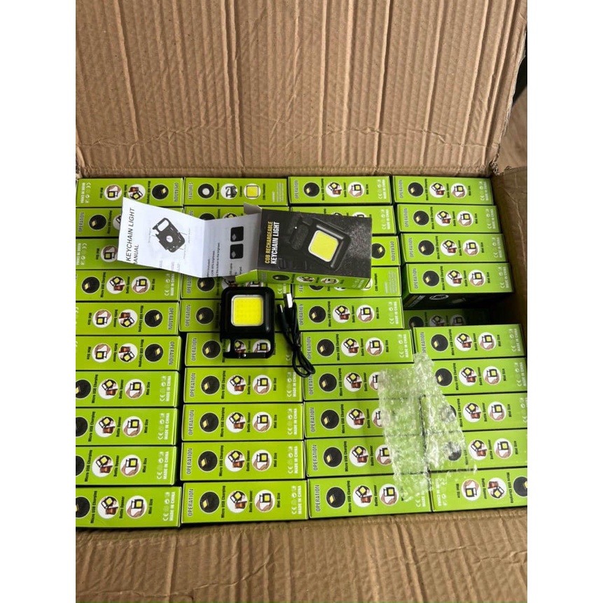 Đèn Led COB Khẩn Cấp Đa Năng Có Thể Sạc Lại Kèm Móc Khóa Nhỏ Gọn Tiện Dụng