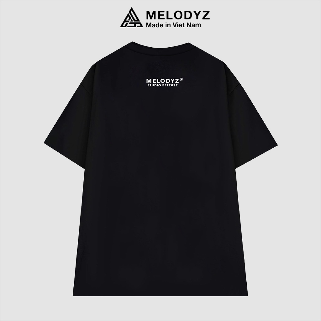Áo Thun Unisex Logo Local Brand MelodyZ, Áo Phông Nam Nữ Tay Lỡ Form Rộng Oversize Cotton 100% Basic Tee
