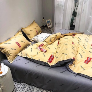 Bộ Chăn Ga Gối Cotton Poly Supermer Vàng
