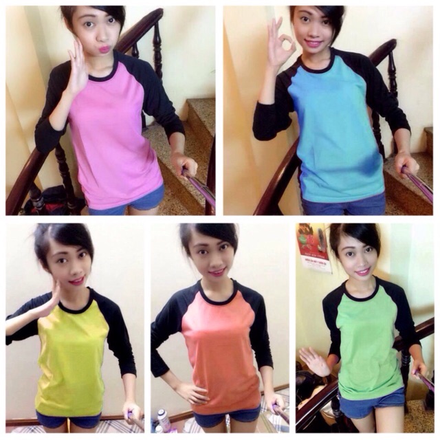 XẢ❤️Áo Thun Raglan NHIỀU MÀU Sành Điệu