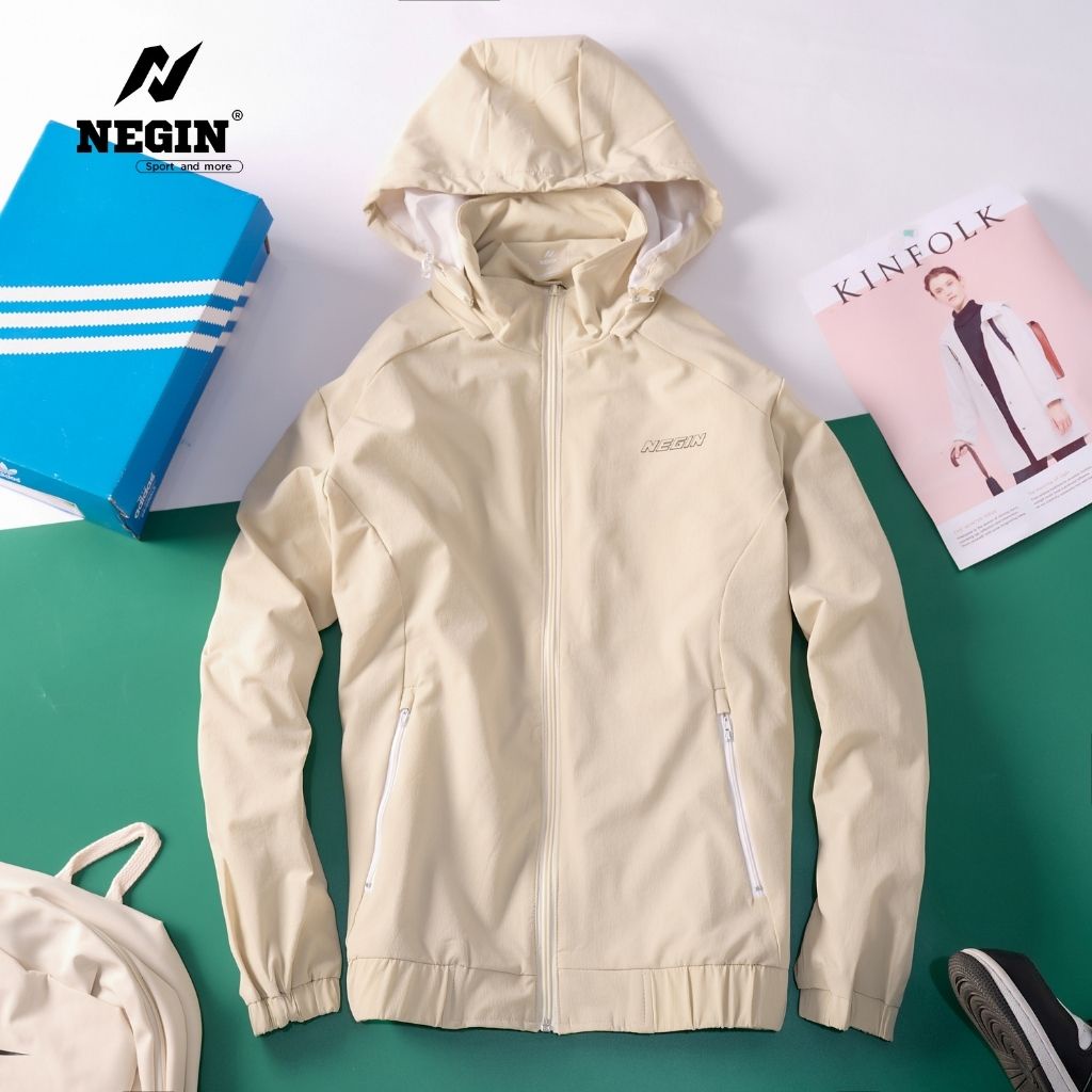 Áo Gió Nam Thể Thao NEGIN Có Mũ Với 2 Lớp Áo Dày Dặn, Khả Năng Chống Nước Giữ Ấm Tốt AGN_01