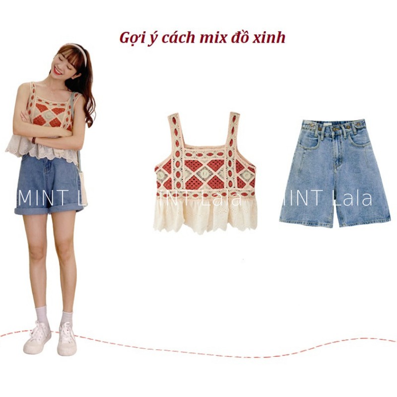 Áo 2 Dây Bản To Babydoll Họa Tiết Thổ Cẩm Hot Trend - MINT Lala