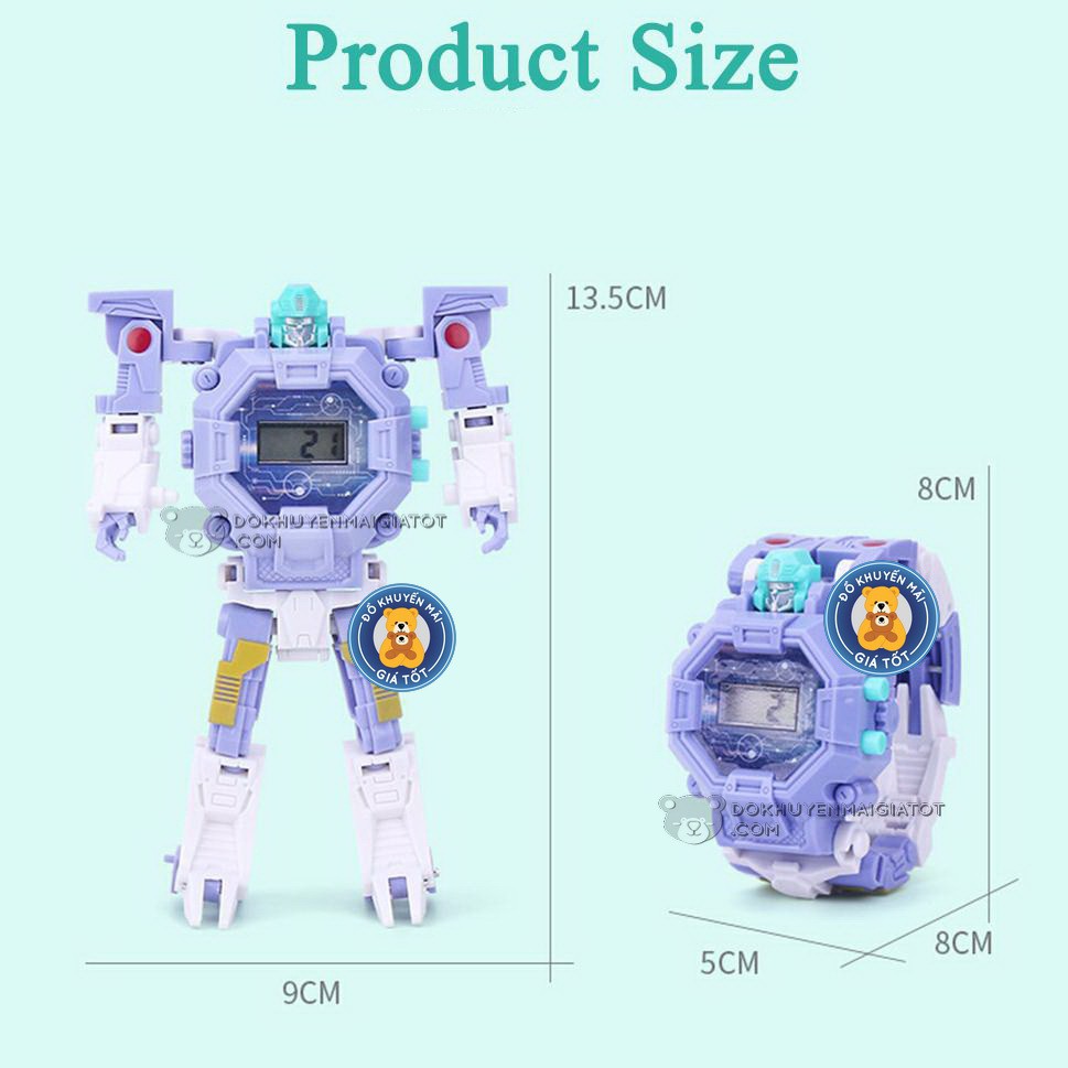 Đồ chơi cho bé - đồng hồ đeo tay biến hình siêu nhân 2 trong 1 bằng nhựa cho bé 022A- Đồ khuyến mãi giá tốt