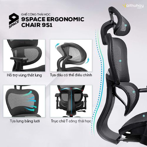 Ghế Công Thái Học Ergonomic Chair 9S1 9SPACE - Vaithuhay