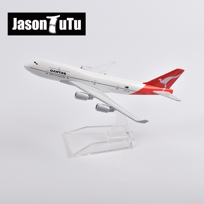 JASON TUTU 16cm Qantas Boeing 747 Mô hình Máy bay Máy bay Diecast Metal 1/400 Bộ sưu tập Quà tặng Mô hình Máy bay Quy mô