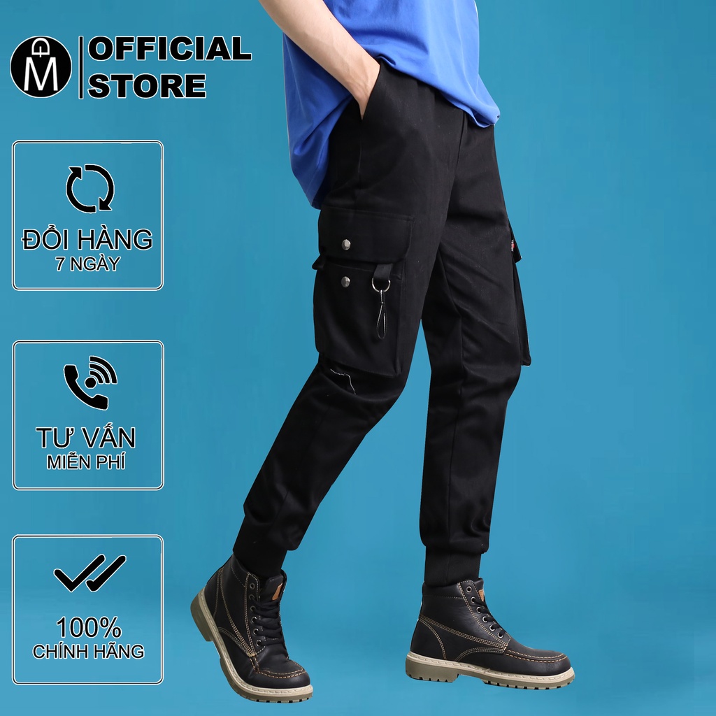 Quần jogger túi hộp nam MĐ Q1014 đen vải tốt