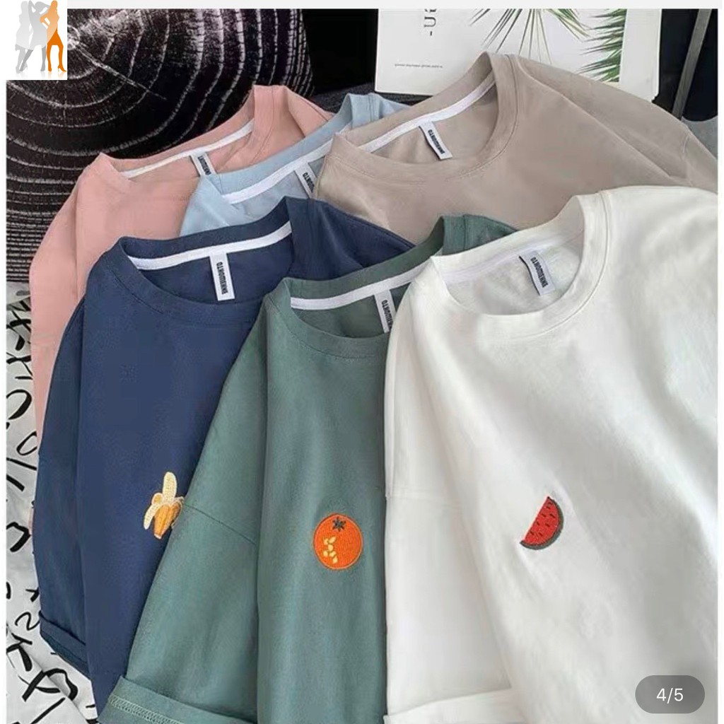 Áo thun unisex nam nữ đều mặc được | thêu hình trái cây - Trùm Chuyên Sỉ Thời Trang - 180820201031 | BigBuy360 - bigbuy360.vn