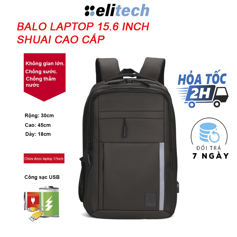 Balo laptop 15.6 inch  vải polyester cao cấp chính hãng SHUAI BO-616