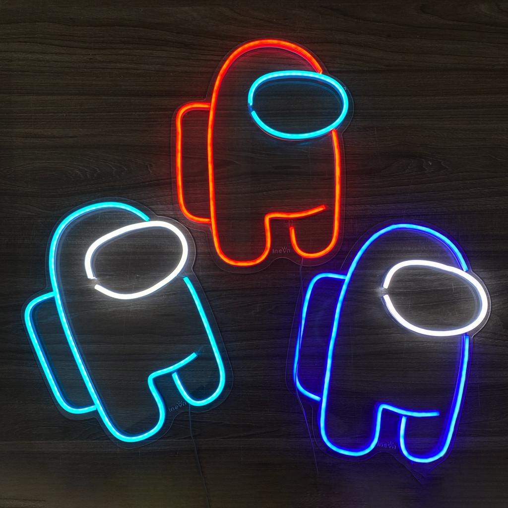Đèn led Neon trang trí hình Among Us | Đèn neon trang trí phòng ngủ, treo tường