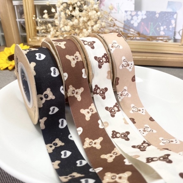 Ruy băng kaki in hình xinh xắn kích thước 2.5 3.8cm