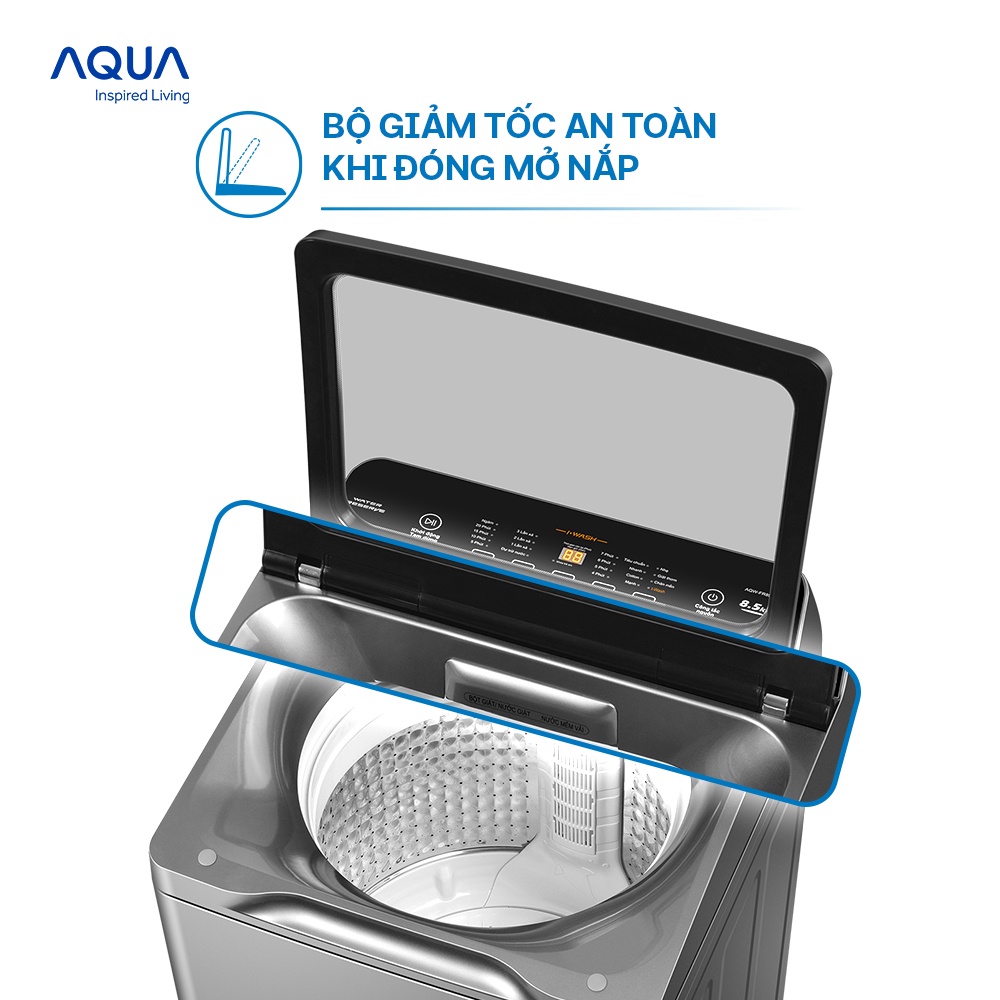 Freeship Toàn Quốc - Máy giặt cửa trên Aqua 8.5kg AQW-FR85GT.S