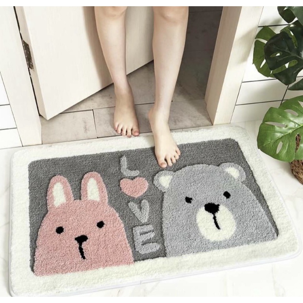 Thảm lau chân hình thú chống trơn trượt thấm nước loại dày 40*60cm