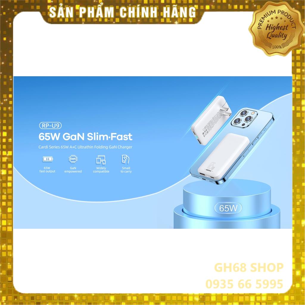 Củ sạc nhanh REMAX RPP-U9 65w GaN chính hãng REMAX - Bảo hành 12 tháng 1 đổi 1