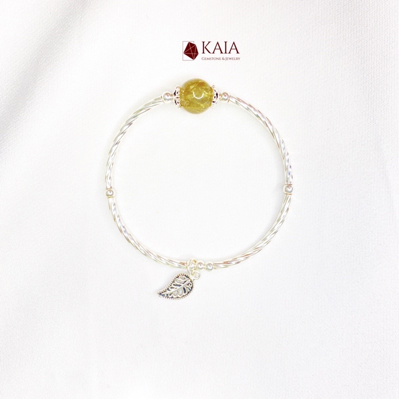 Vòng tay phong thủy Tóc và.ng chiêu tài lộc basic cho người mệnh thổ, mệnh Kim - KAIA