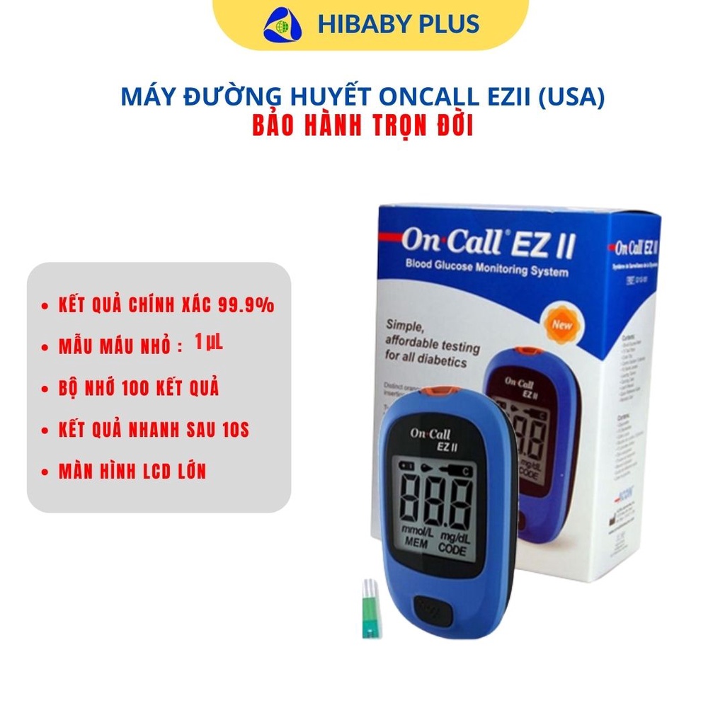 Máy đo đường huyết Acon Oncall EZ II (USA ). Thử tiểu đường dùng que thử on call Plus. Bảo Hành Trọn đời [Halongsky]