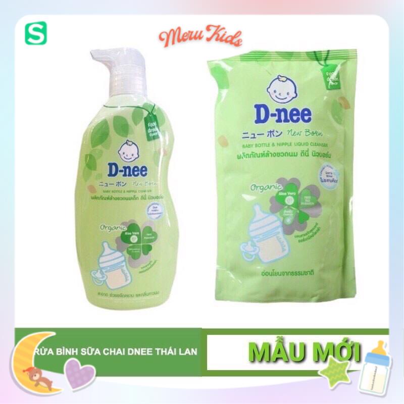 Nước rửa bình, nước rửa rau củ DNEE ORGANIC Thái an toàn cho bé dạng túi 600ml và chai 620ml