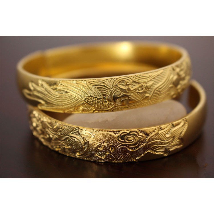 Vòng tay rồng và phượng vàng 24K cho nam và nữ không phai