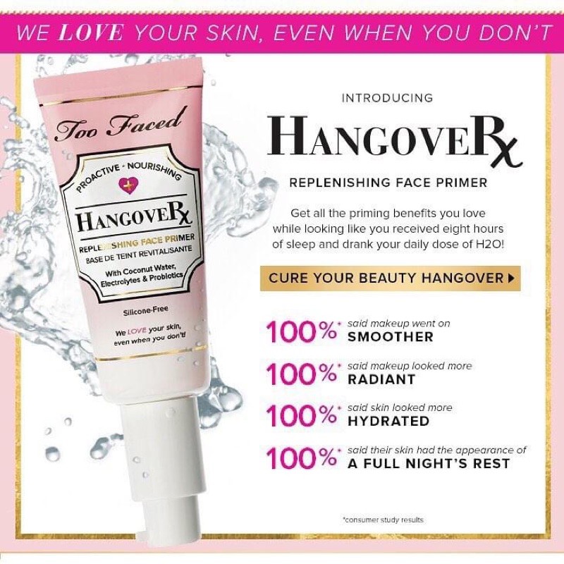 💋Kem lót cấp ẩm TOO FACED Hangover Replenishing Face Primer