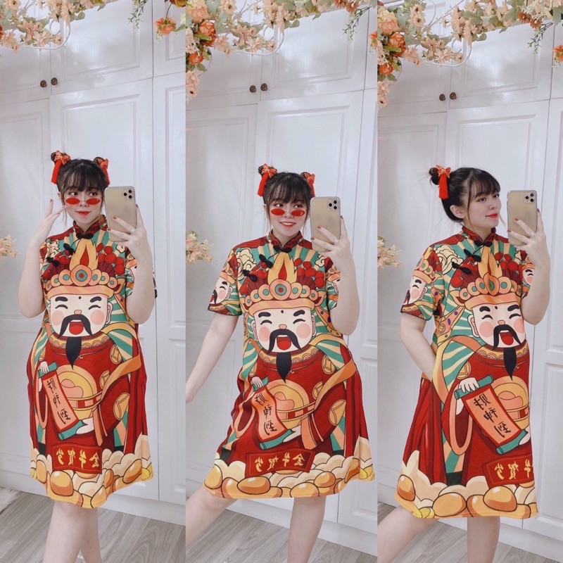 Đầm suông nhiều mẫu hoạ tiết Bigsize 55kg-95kg hàng tết