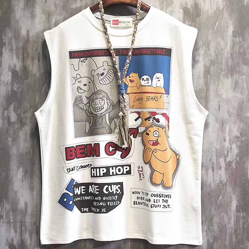 Áo Thun Ba Lỗ In Hoạt Hình Anime Phong Cách Harajuku Thời Trang Cho Nam Và Nữ