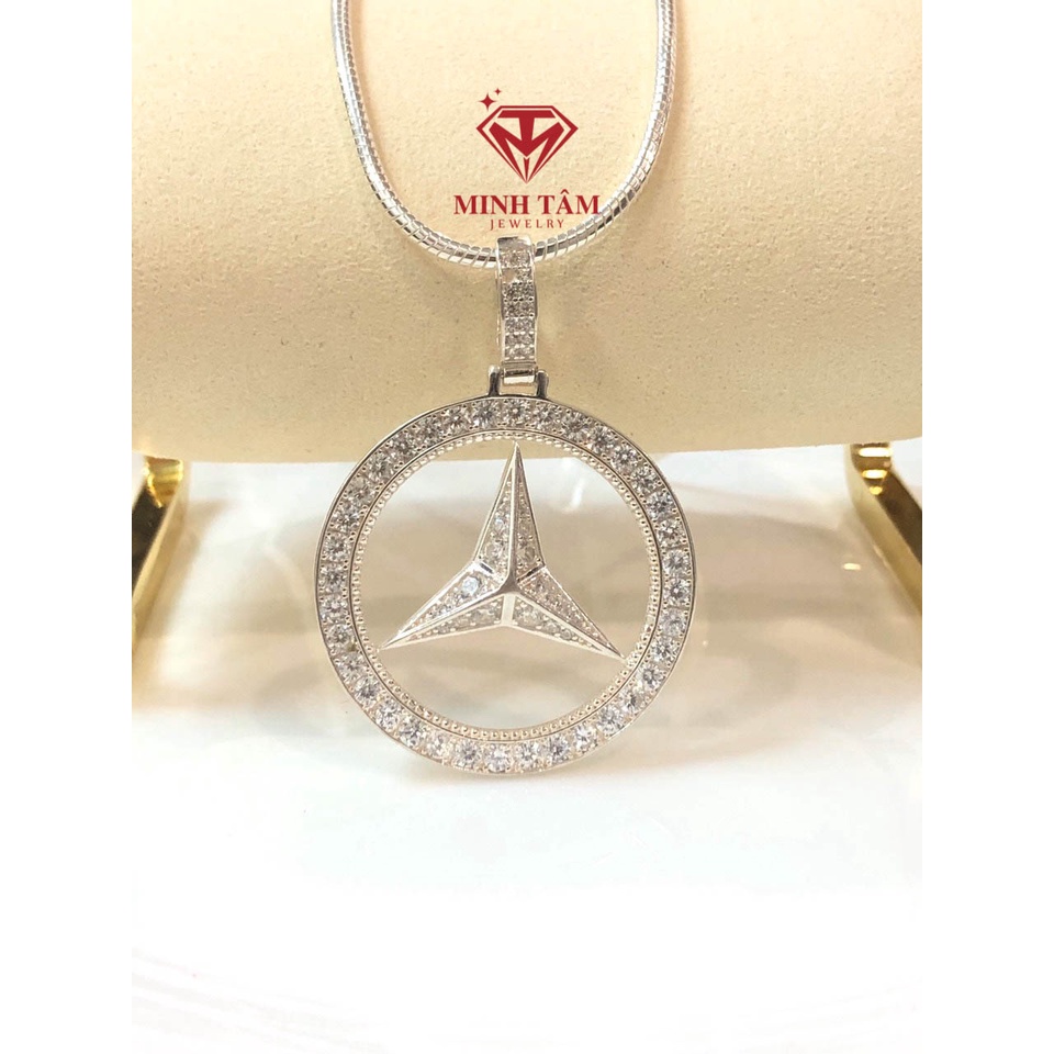 Mặt dây chuyền bạc nam Mec bạc ta,Bộ dây chuyền mặt Mecedes chất liệu bạc ta cho nam-Minh Tâm Jewelry
