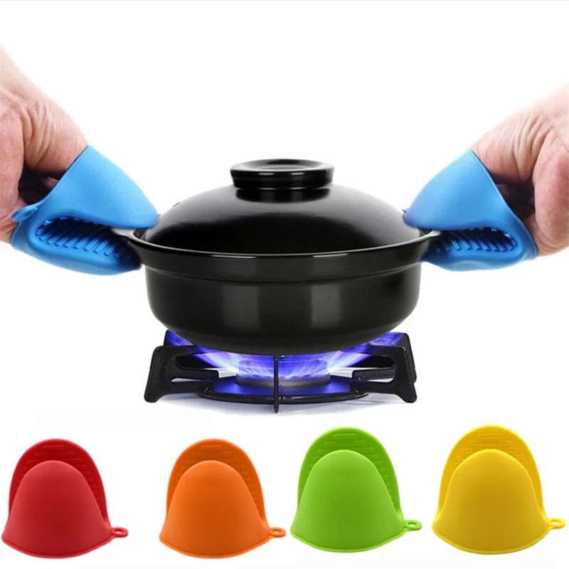 [Random Color ] 1Pcs Heat Resistant Anti Boiling Non-slip Silicone Kitchen Gloves/ Kitchen Pot Bowl Clip