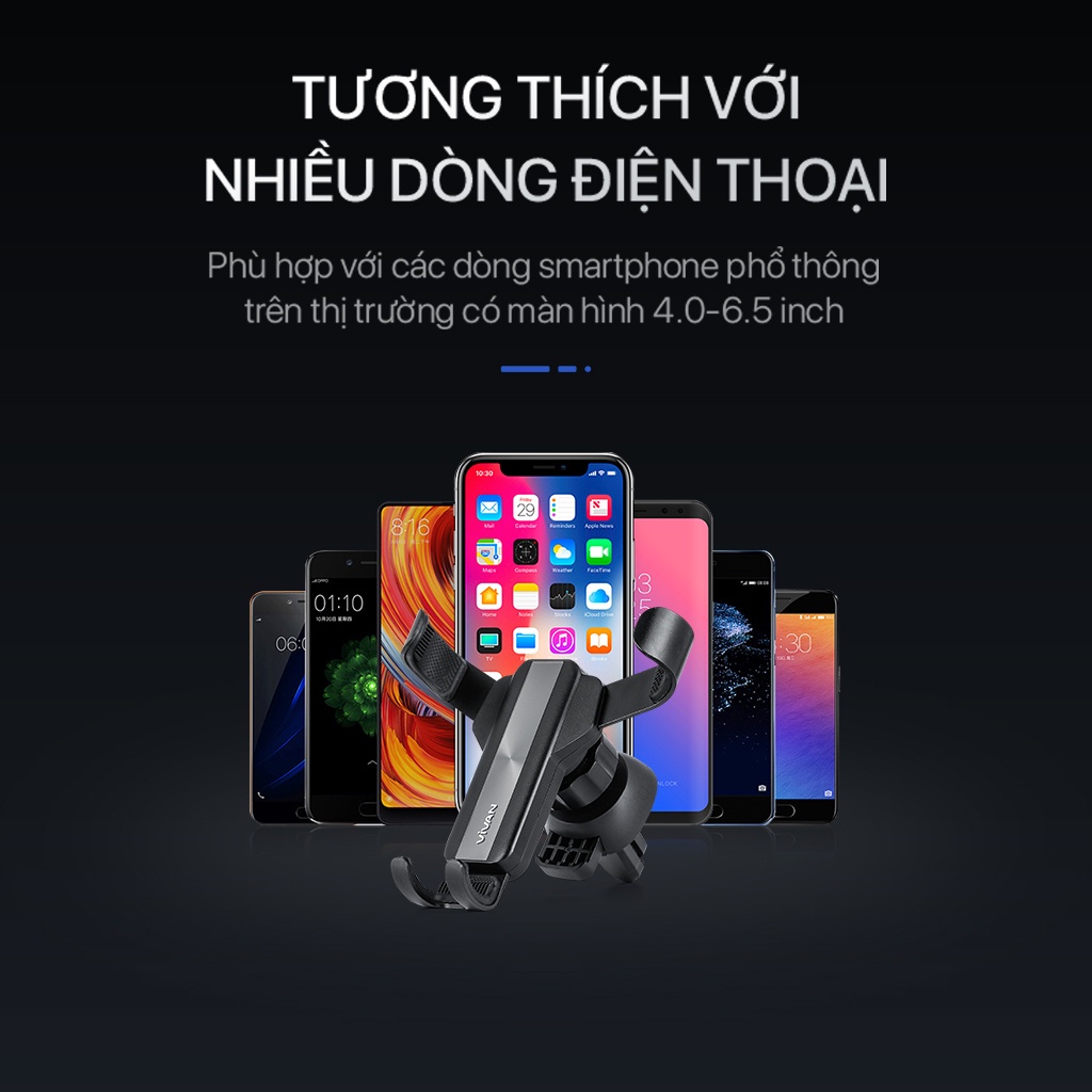 Giá Đỡ Điện Thoại Xe Ô Tô VIVAN CHS09 Phù Hợp Điện Thoại 4.0-6.5 inch Xoay 360 Độ Hàng Chính Hãng