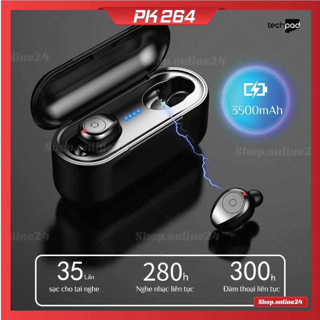 Tai nghe Bluetooth AMOI F9 TWS 5.0 bản QUỐC TẾ không dây cảm ứng chống nước IPX5, chống ồn tích hợp sạc dự phòng 2500mAh